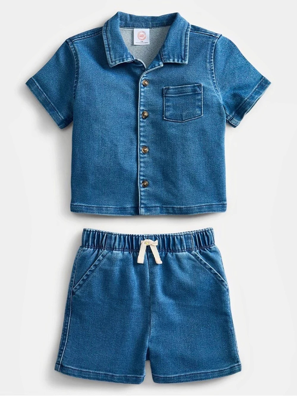 Wonder Nation Boys Short-Sleeve Collared Top & Shorts Set-BRAND NEW